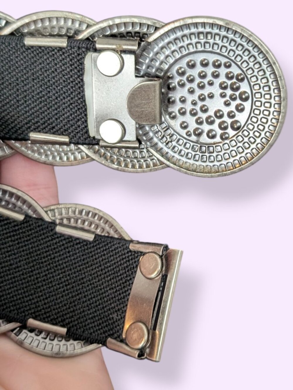 Vintage Overlapping Disc Stretch Belt - Picture 4 of 5